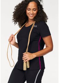 H.I.S. H.I.S Damen T-Shirt, schwarz, casual, Gr. 44, unifarben, Obermaterial: 95% Baumwolle, 5% Elasthan, Shirts, Kurzarm, figurfreundlicher Schnitt,