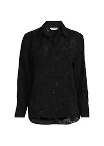 LANDS' END Bluse mit floraler Bestickung, Damen,  Schwarz, Baumwolle/Viskose/Baumwoll-Mischung, by Lands' End