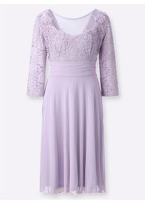sheego Gro&szlig;e Gr&ouml;&szlig;en Cocktailkleid mit Spitze und Glitzersteinchen, flieder, Gr&ouml;&szlig;e 50 - Damen