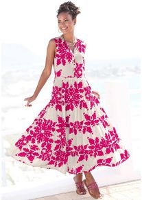 Vivance Maxikleid mehrfarbig Gr. 34 für Damen. V-Ausschnitt und Allover-Druck. Figurumspielend. Nachhaltig.