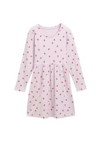 Tom Tailor Mädchen A-Linien-Kleid, rosa, casual, Gr. 92, bedruckt, Obermaterial: 93% Viskose, 7% Elasthan, Kleider, mit All-Over Print