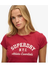 Superdry Damen Athletic Essential T-shirt mit Noppenstruktur Red - Gr&ouml;&szlig;e: 38 2102422000168ZUD017