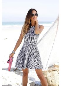 Beach Time BEACHTIME Strandkleid mehrfarbig Gr. 34 für Damen. Rundhals und Allover-Druck. Figurumspielend. Nachhaltig.