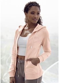 H.I.S. H.I.S Kapuzensweatjacke salmon Gr. 32/34 für Damen. Mit Logostickerei. Nachhaltig.