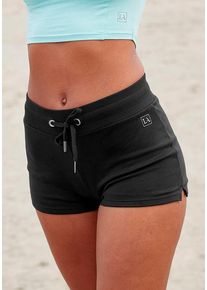 active by Lascana LASCANA ACTIVE Shorts schwarz Gr. S (36/38) für Damen. Mit Logodruck, Bindeband. Bequem. Nachhaltig.