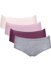 Sloggi Midislip »Basic+«, (4er Pack), Baumwollmix, elastisch, weiche Nähte, bequem, feminin