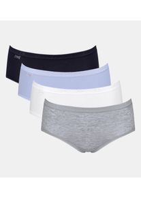 Sloggi Midislip »Basic+«, (4er Pack), Baumwollmix, elastisch, weiche Nähte, bequem, feminin