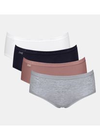 Sloggi Midislip »Basic+«, (4er Pack), Baumwollmix, elastisch, weiche Nähte, bequem, feminin