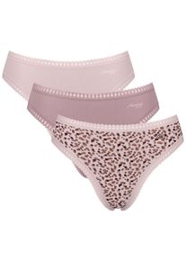Sloggi Slip »GO Crush«, (3er Pack), hoher Beinausschnitt, Spitze, feminin, weich, elastisch, Baumwollmix