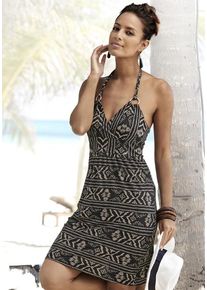 Lascana Neckholderkleid mehrfarbig Gr. 34 für Damen. Mit V-Ausschnitt. Figurumspielend