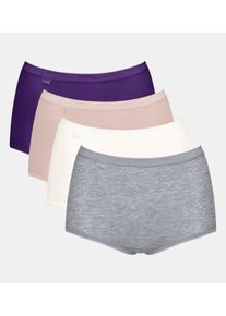 Sloggi Maxislip »Basic+«, (4er Pack), Baumwollmischung, weiche Nähte, hohe Taille, elastisch