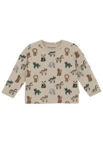 Minymo T-Shirt L/S AOP Longsleeve Kinder Alltag (Gr 68 |beige)