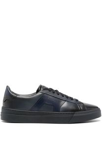 Santoni Low-Top Sneaker - Navy Blue Calf Leather Lace-Up Sneakers - Gr. 7 - in Schwarz - für Damen