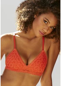 s.Oliver Damen Bralette "Clarissse", Gr. 32, rot, Microtouch, Obermaterial: 93% Polyamid, 7% Elasthan, feminin, BHs, ohne Bügel aus feiner, floraler