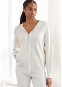 ELBSAND Strickjacke wollweiß Gr. 32/34 für Damen. Mit Logoschriftzug. Bequem. Nachhaltig.