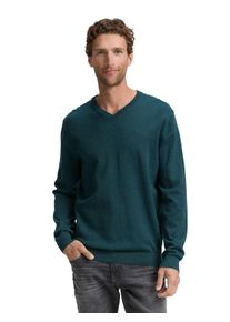 Tom Tailor V-Ausschnitt-Pullover, mit kleiner Logo-Stickerei