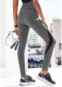 Vivance ACTIVE Funktionsleggings grau Gr. XS (32/34) für Damen. Mit Druck. Figurbetont. Nachhaltig.
