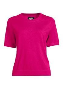 LANDS' END Merinopullover mit kurzen &Auml;rmeln, Damen,  Pink, Wolle, by Lands' End