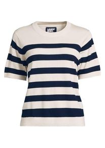 LANDS' END Merinopullover mit kurzen &Auml;rmeln, Damen,  Blau, Wolle, by Lands' End
