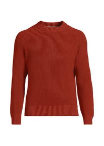 LANDS' END Drifter Strukturstrick-Pullover, Herren,  Braun, Baumwolle, by Lands' End