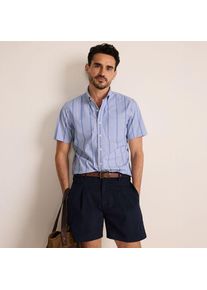 LANDS' END Ultimativ-Hemd mit kurzen &Auml;rmeln, Classic Fit, Herren,  Blau, Elasthan/Baumwoll-Mischung/Polyester-Mischung, by Lands' End