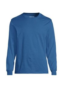 LANDS' END Super-T Langarm-Shirt, Classic Fit, Herren,  Blau, Baumwolle, by Lands' End