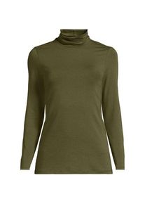 LANDS' END Rollkragenshirt aus Baumwoll/Modalmix, Damen,  Gr&uuml;n, Baumwolle/Elasthan/Baumwolle Modal, by Lands' End
