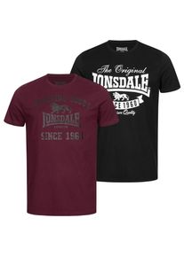 Lonsdale Herren T-Shirt normale Passform Doppelpack TORBAY