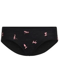 Merinounterwäsche Icebreaker Merino 150 Siren Hipkini Ski Day Damen (Gr L |schwarz/ aop)