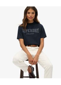 Superdry Damen &Uuml;bergro&szlig;es Athletic Essentials T-shirt Navy - Gr&ouml;&szlig;e: 44 210242150234198T025