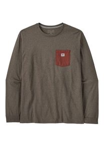 Longsleeve Patagonia L/S Shop Sticker Pocket Responsibili-Tee Herren (Gr XS |braun)