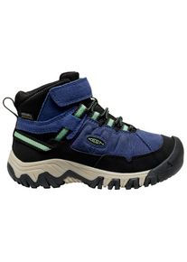 Keen Targhee IV Mid WP Wanderschuhe Kinder Wandern (Gr 30 |schwarz/blau |wasserdicht)