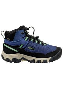 Keen Youth's Targhee IV Mid WP Wanderschuhe Kinder Wandern (Gr 39 |schwarz/blau |wasserdicht)