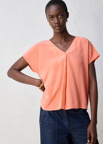 bonprix Shirt mit Seidenanteil und Webeinsatz, orange, Gr.48/50 (XL), weiches Shirt mit Seidenanteil und Webeinsatz, aus Seide