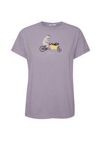 Greenbomb Bike Cargo Raccoon Stop T-Shirt T-Shirt Damen (Gr XL |lila/rosa)