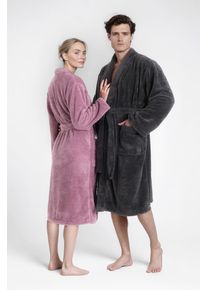 my home Unisex-Bademantel »Lillou Kimono, ideal für Sauna & Spa, Hotelbademantel, Morgenmantel«, (1 St.), kuschelig weicher Fleece, für Damen und Herren, XS-3XL