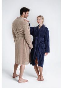 my home Unisex-Bademantel »Lillou Kimono, ideal für Sauna & Spa, Hotelbademantel, Morgenmantel«, (1 St.), kuschelig weicher Fleece, für Damen und Herren, XS-3XL