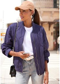 Lascana Steppjacke blau Gr. 34 für Damen. Rundhals und Ziernähte. Figurumspielend