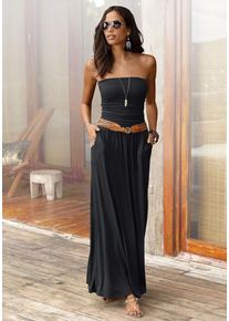 Lascana Maxikleid beige Gr. 34 für Damen. Figurbetont. Nachhaltig.