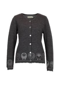 Albmerino Strickjacke Sch&auml;fle Wolljacke Damen (Gr L |grau)