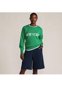 LANDS' END Bermuda-Shorts SPORT KNIT, Damen,  Blau, Baumwolle, by Lands' End