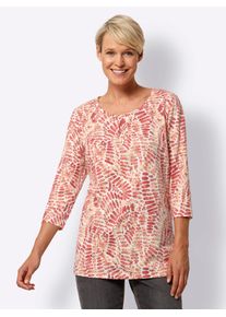 Classic Basics Damen Longshirt "Longshirt", orange, Gr. 44, gemustert, mehrfarbig, bedruckt, 100% Baumwolle, Shirts