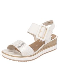 Remonte Damen Sandalette "ELLE-Collection", Gr. 42, gold, Leder, Bast, feminin, Schuhe, Sommerschuh, Sandale, Bequemschuh mit Klett unter der