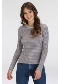 Levi's LEVI'S Damen Langarmshirt "ESSENTIAL HM LS TEE"monte rio stripe sky, casual, Gr. M, gestreift, Single Jersey, Obermaterial: 100% Baumwolle, Shirts,