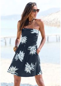 Lascana Minikleid mehrfarbig Gr. 44 für Damen. Mit ohne Ausschnitt. Figurumspielend. Nachhaltig.