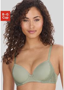 Lascana Schalen-BH 'Tiziana' salbei Gr. 75C. Mit Schleife, Spitze, Glitzerdetails. Mit Bügel. Nachhaltig.