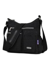 Youhuaguo Damen Handtasche Umhängetasche Mode Wasserdichter Rucksack Nylon Leichte Multifunktionstasche Schwarz