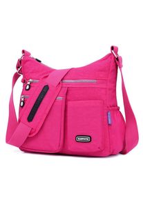 Youhuaguo Damen Handtasche Umhängetasche Mode Wasserdichter Rucksack Nylon Leichte Multifunktionstasche Rosenrot