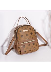 Leather Bag Mini-Rucksack Für Damen, Mini-Rucksäcke, Lässig, Leicht, Kleiner Tagesrucksack Für Mädchen, Reise-Umhängetasche Khaki