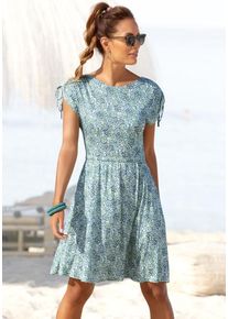 Vivance Jerseykleid mehrfarbig Gr. 34 für Damen. Rundhals und Allover-Druck. Figurumspielend. Nachhaltig.